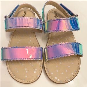 Holographic toddler sandles
